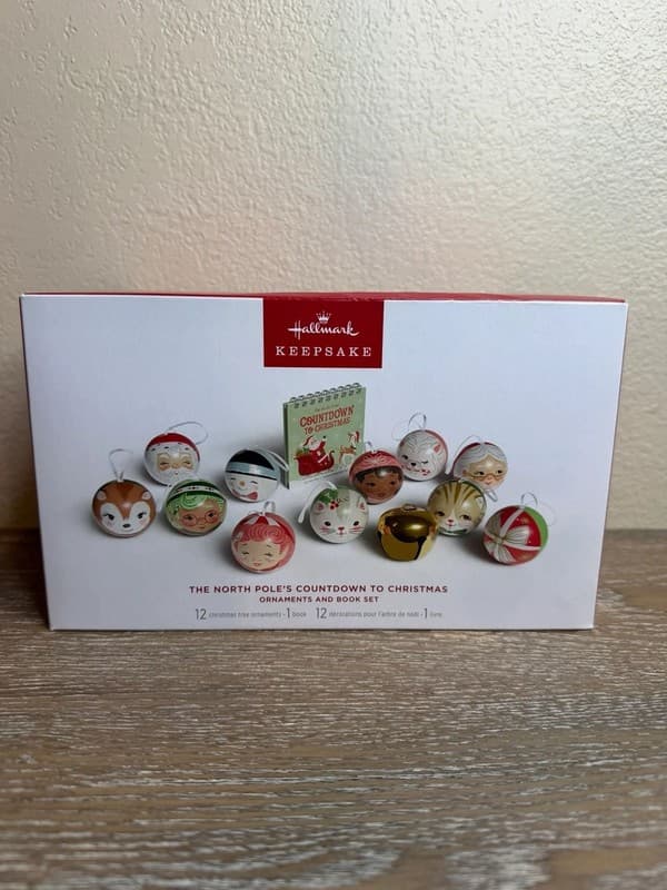 Hallmark Keepsake The North Pole's Countdown to Christmas Ornaments and Book Set