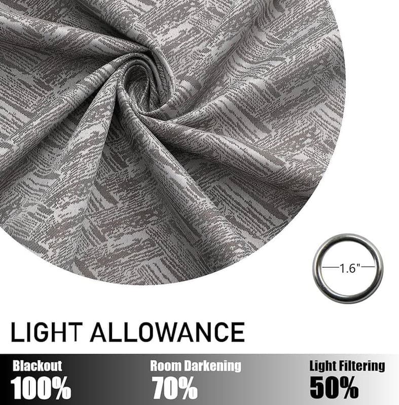 BULLPRINCESS Dark Grey Blackout Curtains, 2 Panels - Thumbnail 8
