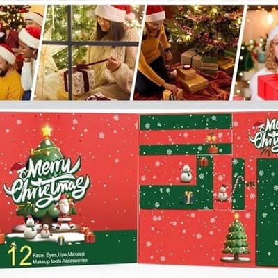 POPFEEL Christmas Makeup 12-Piece Advent Calendar Gift Set - Thumbnail 5