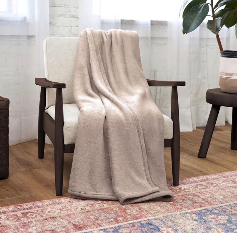 Northwest Ashford Home Cozy Twin (60" x 80"), Moonlight Taupe