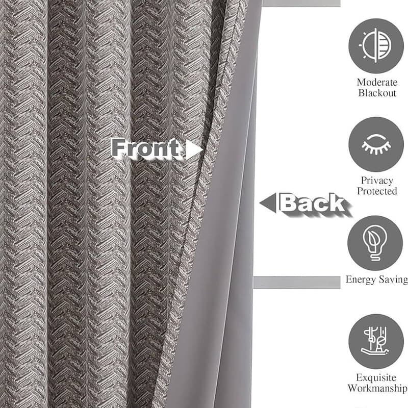 BULLPRINCESS Dark Grey Blackout Curtains, 2 Panels - Thumbnail 5