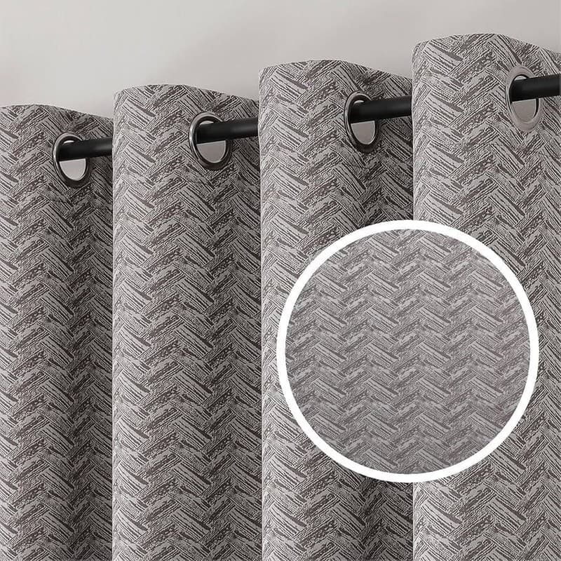 BULLPRINCESS Dark Grey Blackout Curtains, 2 Panels - Thumbnail 3
