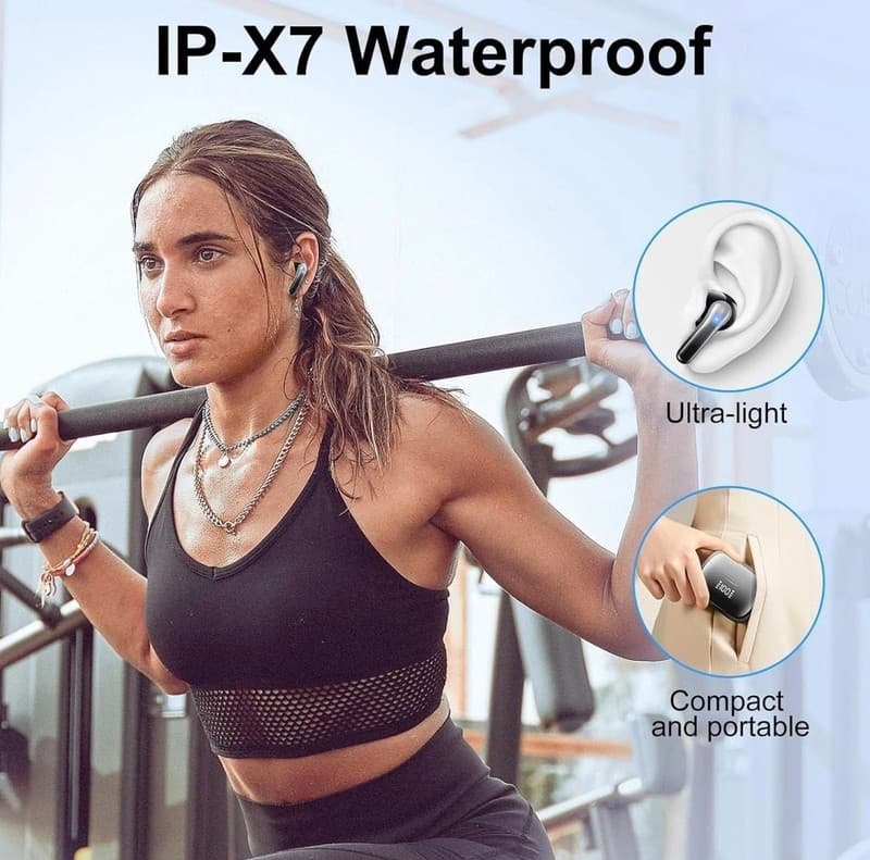 WeurGhy Bluetooth Headphones, Wireless Bluetooth 5.3 In-Ear Headphones with 4 EN - Thumbnail 7