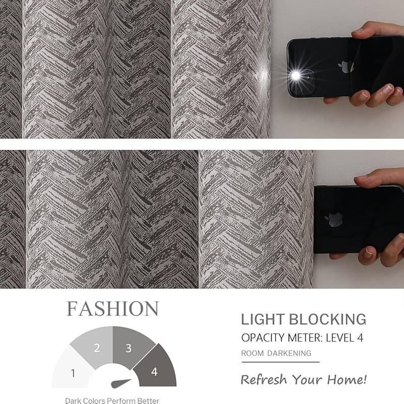 BULLPRINCESS Dark Grey Blackout Curtains, 2 Panels - Thumbnail 6