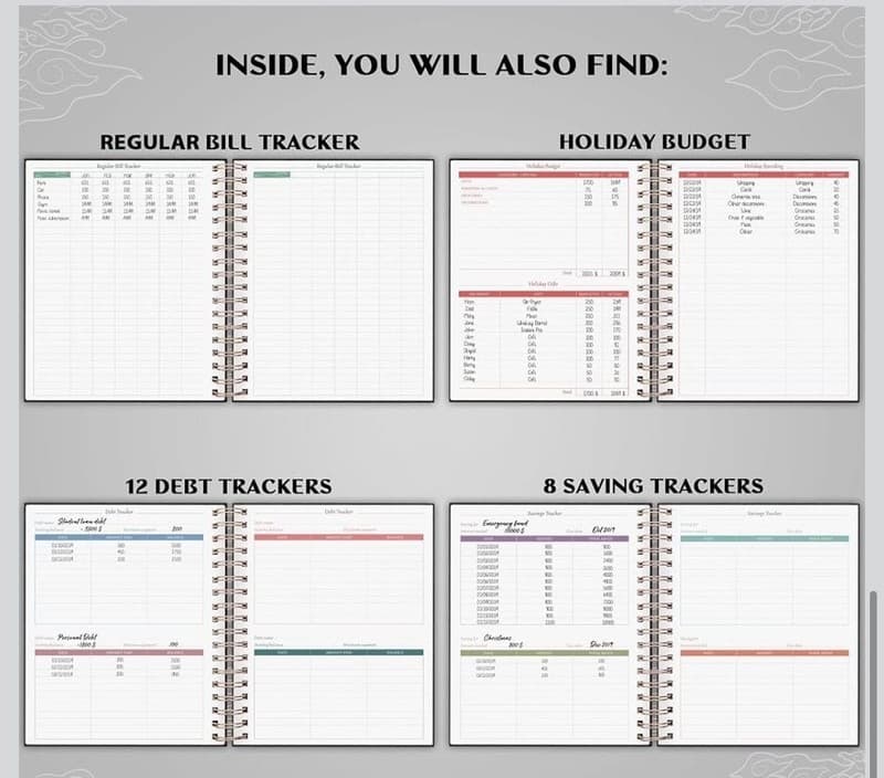 Legend Budget Planner & Monthly Bill Organizer with Pockets Large 8 x 9.5 Spiral - Thumbnail 5