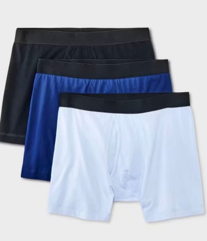 dealworthy Men's Boxer Briefs 3 Pack - Blue/Black/Light Blue - Thumbnail 2