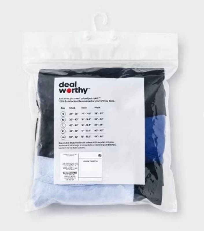 dealworthy Men's Boxer Briefs 3 Pack - Blue/Black/Light Blue - Thumbnail 3