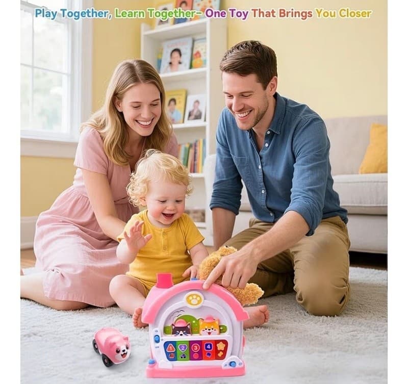 Toys for 1+ Old Girls – 9-in-1 Montessori Musical Toddler Activity House with - Thumbnail 9
