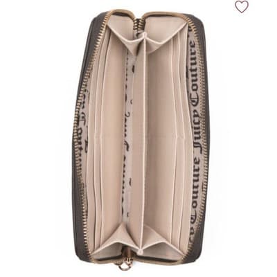 NWT Juicy Couture Key to Juicy Long Accordion Zip Around Wallet Pink Velour with - Thumbnail 2
