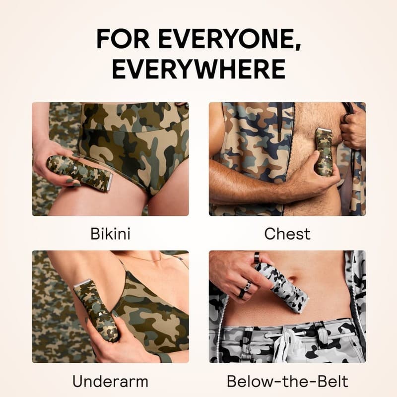 Meridian The Trimmer Electric Below-the-Belt Body Hair Groomer, Camo Edition - Thumbnail 5