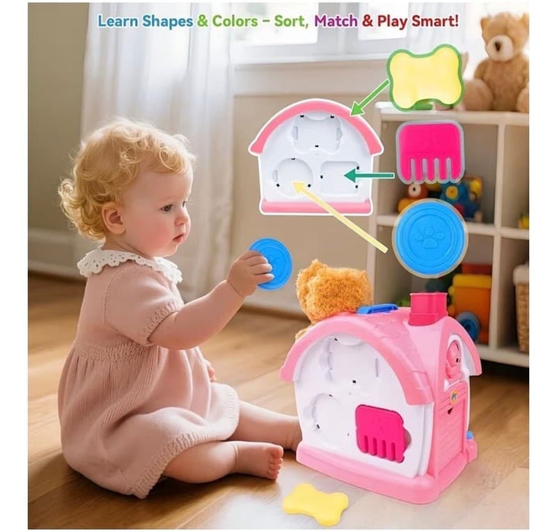 Toys for 1+ Old Girls – 9-in-1 Montessori Musical Toddler Activity House with - Thumbnail 8