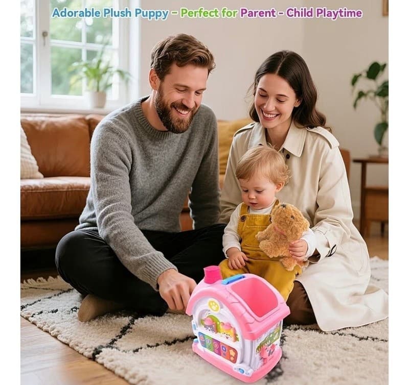 Toys for 1+ Old Girls – 9-in-1 Montessori Musical Toddler Activity House with - Thumbnail 2