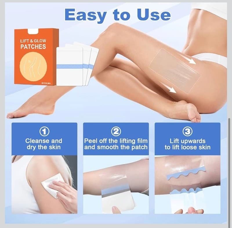 Lift & Glow Patches Invisible Waterproof Thigh Lifting Tape for Sagging - Thumbnail 4