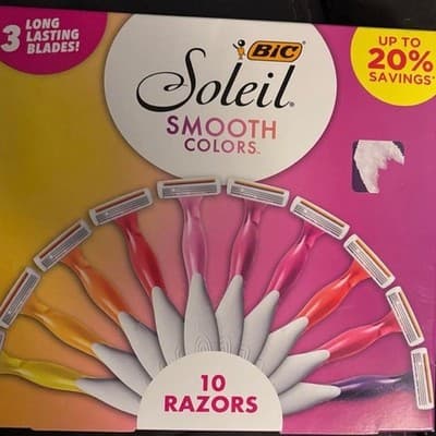 BIC Soleil Smooth Colors Disposable Razors, 3 Blades, 10 Count - Thumbnail 2