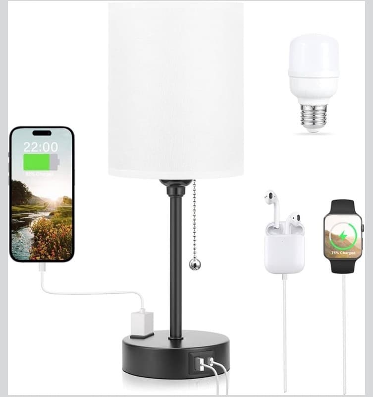 Dicoool Small Bedside Lamps 3 Color Modes - 3000K 4000K 5000K Bedroom Lamps with - Thumbnail 7