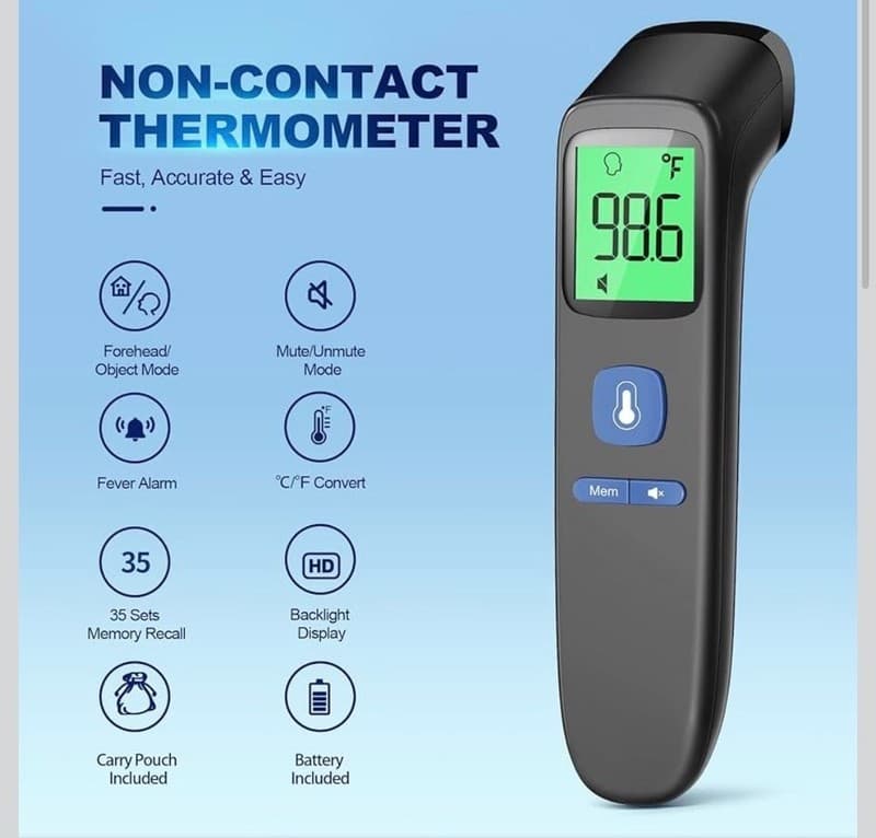 Goodbaby FC-IR202 Non-Contact Infrared Forehead Thermometer with 35 Memory Sets - Thumbnail 2