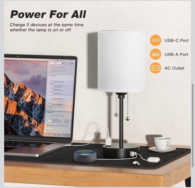 Dicoool Small Bedside Lamps 3 Color Modes - 3000K 4000K 5000K Bedroom Lamps with - Thumbnail 4