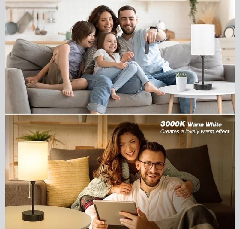 Dicoool Small Bedside Lamps 3 Color Modes - 3000K 4000K 5000K Bedroom Lamps with - Thumbnail 6