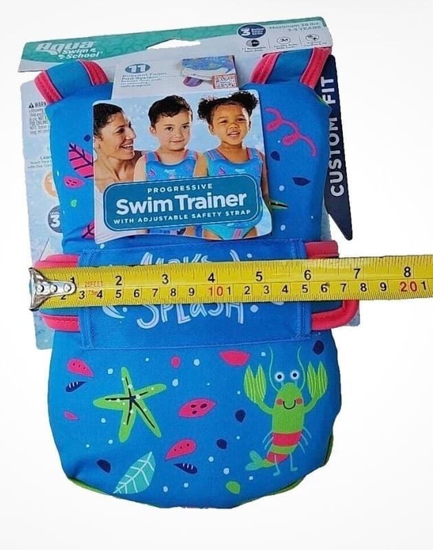 Aqua Swim School Progressive Swim Trainer Vest, 3-5 Years, Max 38 lbs, Blue Sea - Thumbnail 5