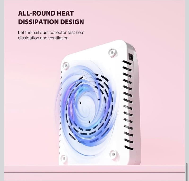 KOUZITOP Professional 3700RPM Nail Dust Collector with Reusable Filter and Speed - Thumbnail 7
