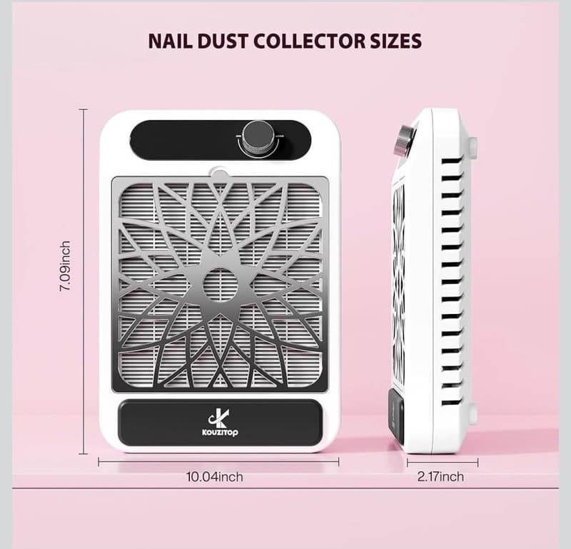 KOUZITOP Professional 3700RPM Nail Dust Collector with Reusable Filter and Speed - Thumbnail 8