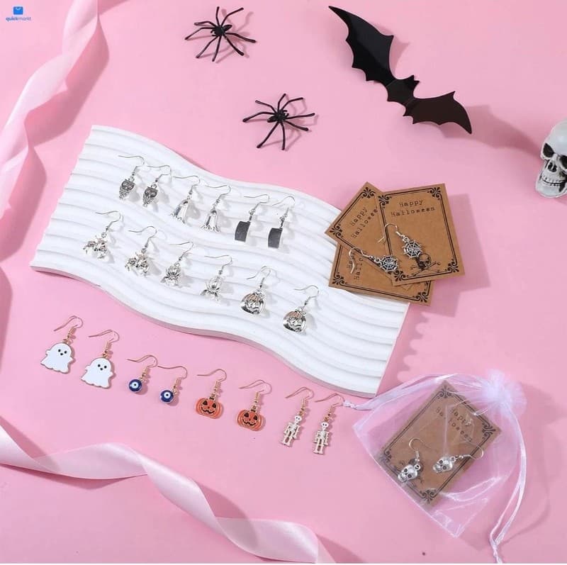 24 Pairs Halloween Dangle Earring Set with Gift Bags and Display Cards - Thumbnail 4