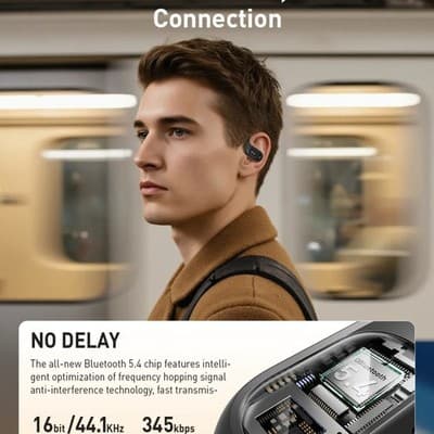 iWALK ZeroDuo Open-Ear Bluetooth 5.4 Headphones Black - Thumbnail 4