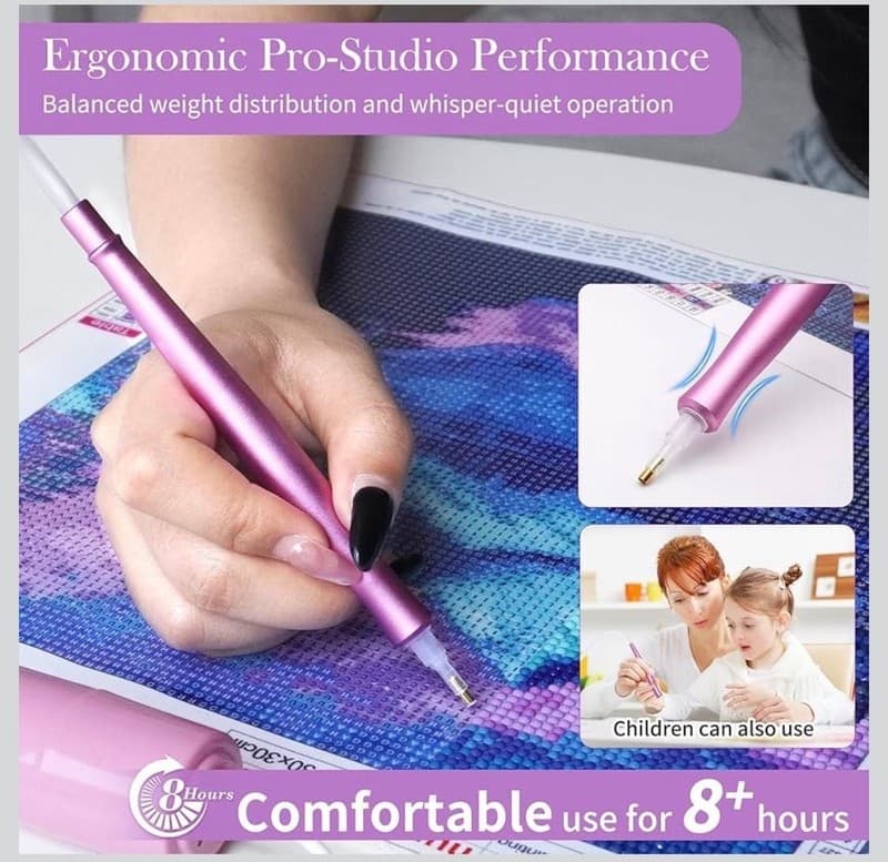 GOKEI Vacuum Diamond Art Painting Pen, Electric Wax-Free Suction Tool Kit with S - Thumbnail 7
