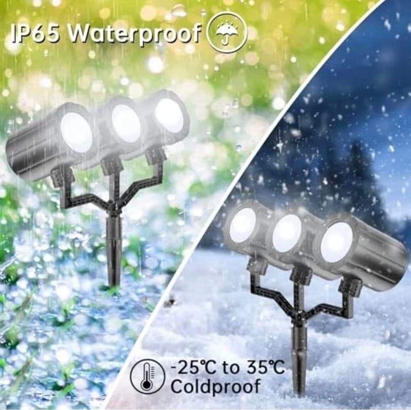 Three-Head Outdoor Christmas Snowflake Projector Light IP65 Waterproof LED Snowf - Thumbnail 5