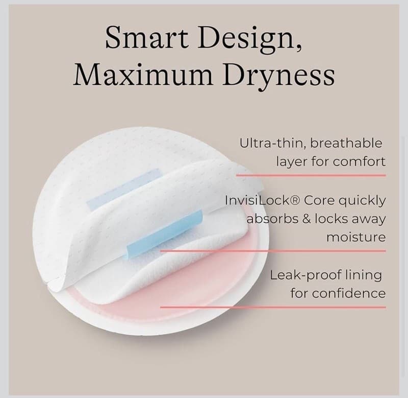 Lansinoh Stay Dry Disposable Nursing Pads for Breastfeeding, 100 Count - Thumbnail 4