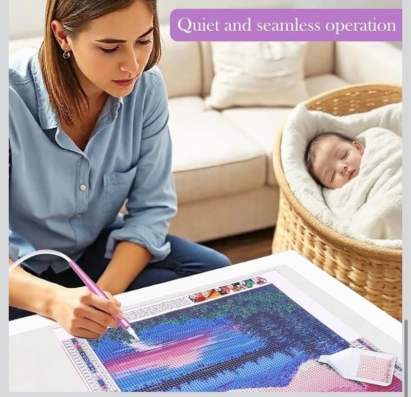GOKEI Vacuum Diamond Art Painting Pen, Electric Wax-Free Suction Tool Kit with S - Thumbnail 8