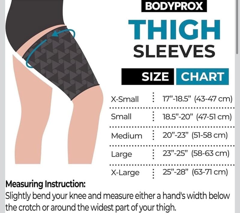 BODYPROX Thigh Compression Sleeves (2 Pack) for Hamstring and Quad Support - Thumbnail 2