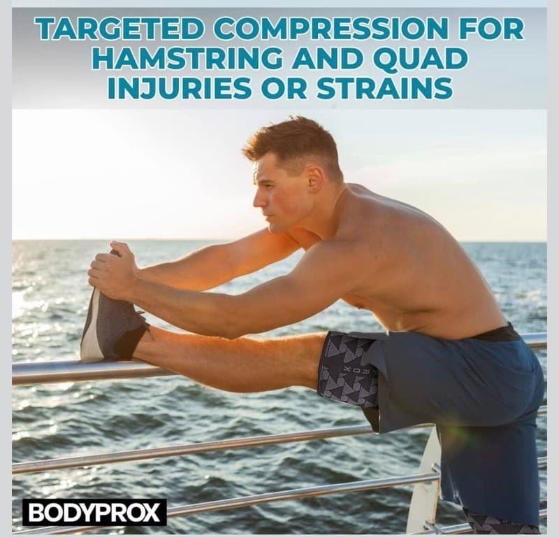 BODYPROX Thigh Compression Sleeves (2 Pack) for Hamstring and Quad Support - Thumbnail 6