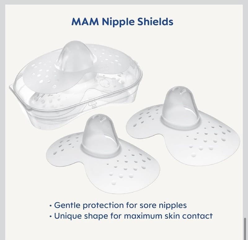 MAM Nipple Shields for Breastfeeding with Sterilizing Storage Case, Size 3 Large - Thumbnail 3