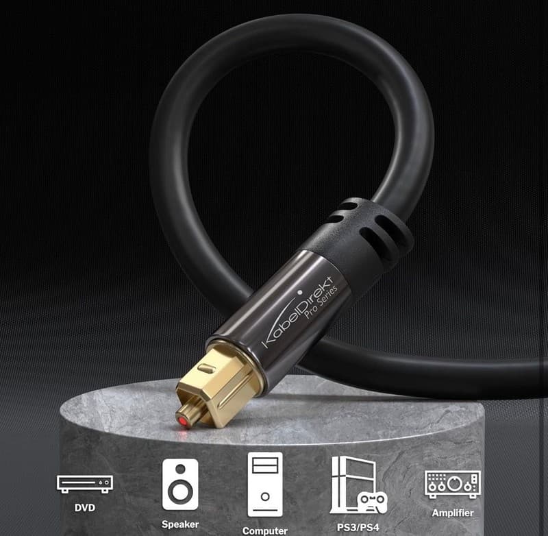 KabelDirekt Pro Series TOSLINK Optical Digital Audio Cable 6ft S/PDIF Fiber Opti - Thumbnail 2