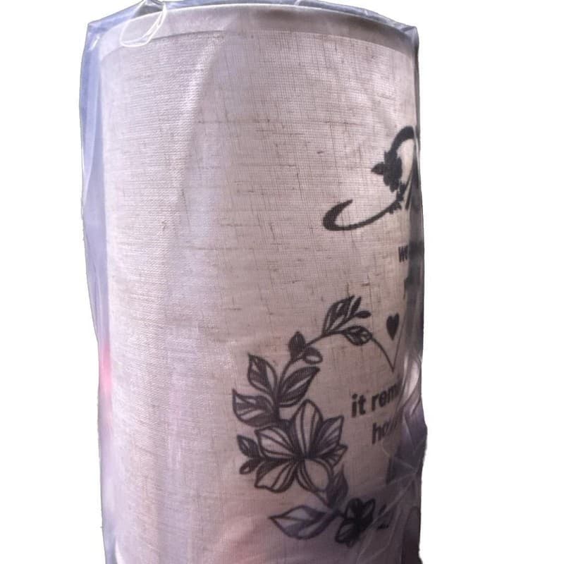 Dear Mom Linen Texture Battery Operated LED Table Lamp with Sentimental Quote - Thumbnail 2