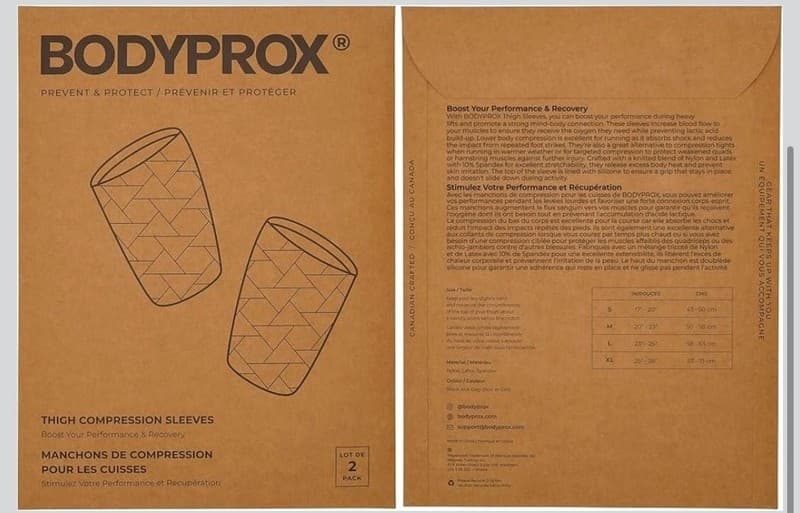 BODYPROX Thigh Compression Sleeves (2 Pack) for Hamstring and Quad Support - Thumbnail 7