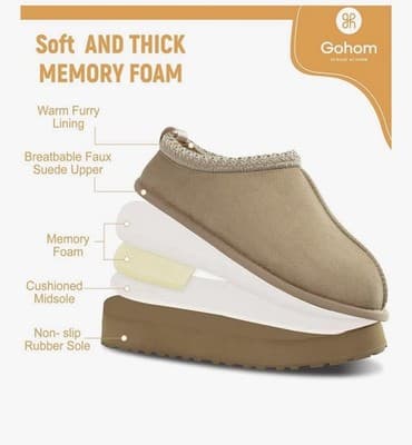 Gohom Platform Slippers / Mini Boots for Women Size 10 - Thumbnail 4