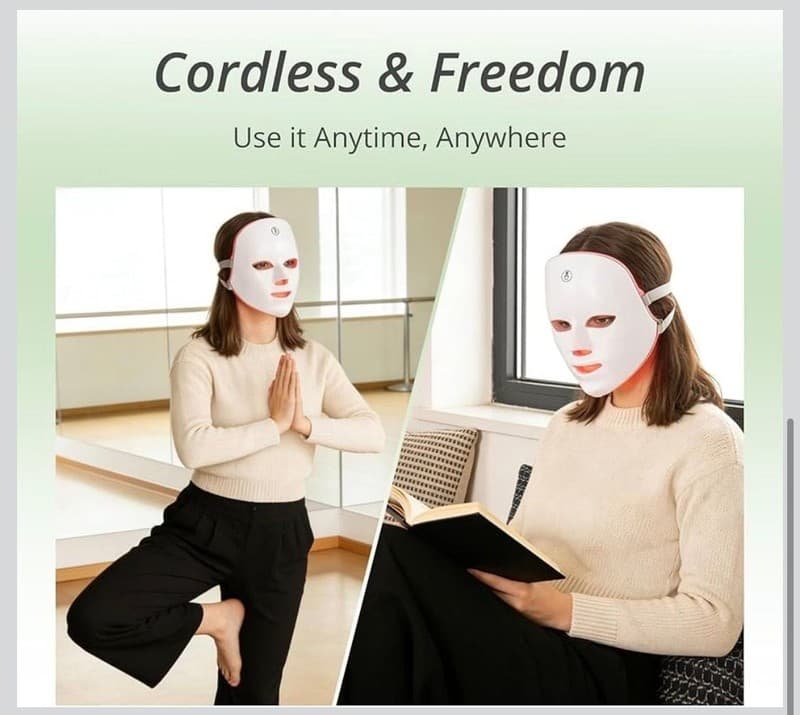 IOBTY 7 Color LED Facial Beauty Light Therapy Instrument Cordless Face Mask - Thumbnail 4