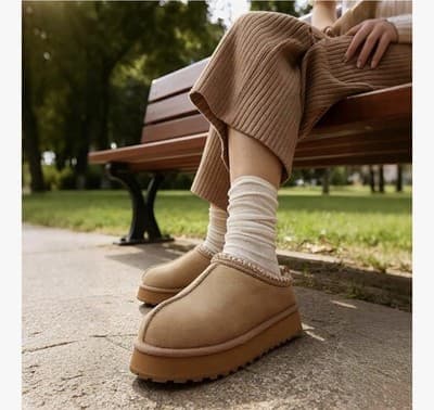 Gohom Platform Slippers / Mini Boots for Women Size 10 - Thumbnail 2