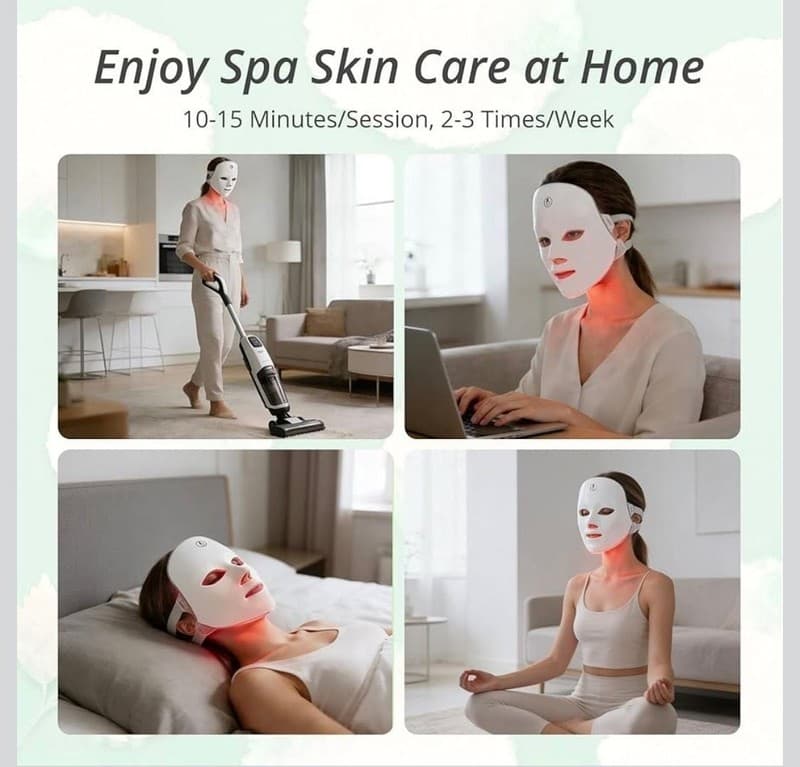 IOBTY 7 Color LED Facial Beauty Light Therapy Instrument Cordless Face Mask - Thumbnail 6