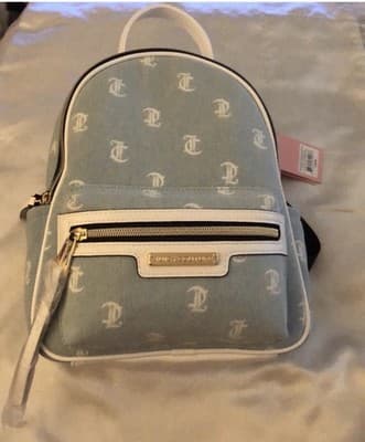 Juicy Couture Besteseller Rosie Mini Backpack Gothic Denim White JC Logo NWT - Thumbnail 8