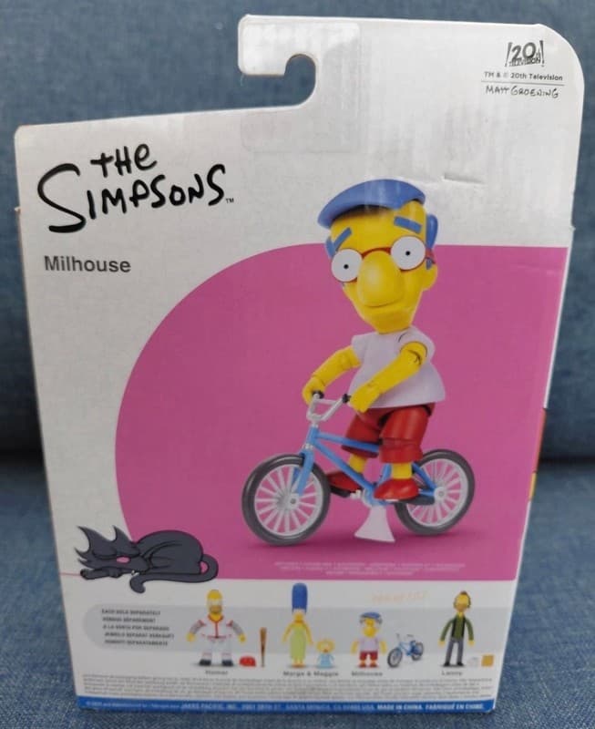 The Simpsons Jakks Pacific Milhouse Action Figure with Bicycle - Thumbnail 3