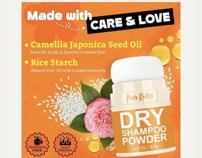 Pure Rootss Dry Shampoo Powder Refresh Volumizing 1 oz Jar + 1 Refill 300 Taps - Thumbnail 2