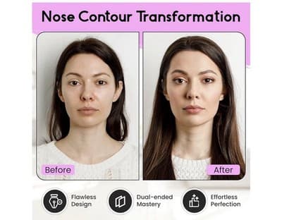 ✨ Katelia Beauty Nose Contour Makeup Brush – Dual-Ended U-Shaped Precision Brush - Thumbnail 3