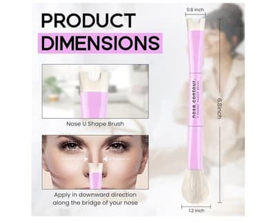 ✨ Katelia Beauty Nose Contour Makeup Brush – Dual-Ended U-Shaped Precision Brush - Thumbnail 5