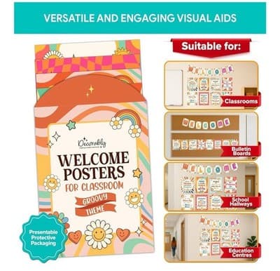 🧡🌈 Decorably Retro Groovy Classroom Poster Set 🌈🧡 - Thumbnail 5