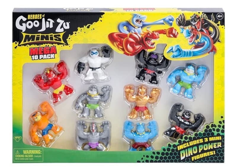 Heroes of Goo Jit Zu Minis Mega 10 Pack Stretchy Squishy Action Figures with 3 D - Thumbnail 2