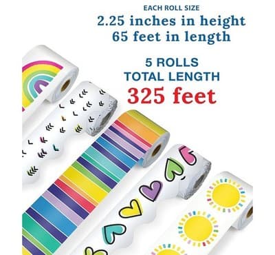 🌈 Carson Dellosa 5-Pack Bulletin Board Borders – 325 Feet Total! - Thumbnail 3