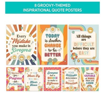 🧡🌈 Decorably Retro Groovy Classroom Poster Set 🌈🧡 - Thumbnail 4